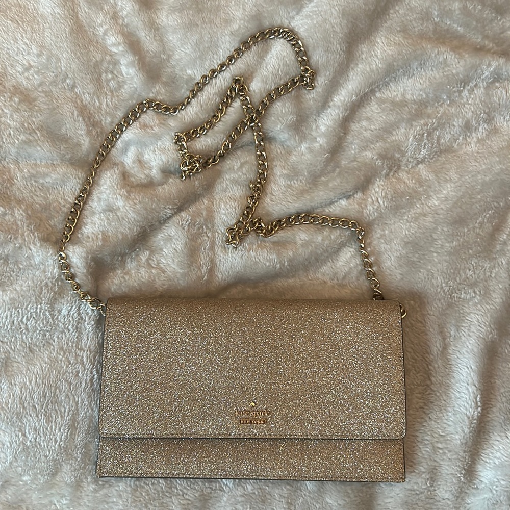 Kate Spade Gold Glitter Evening Bag